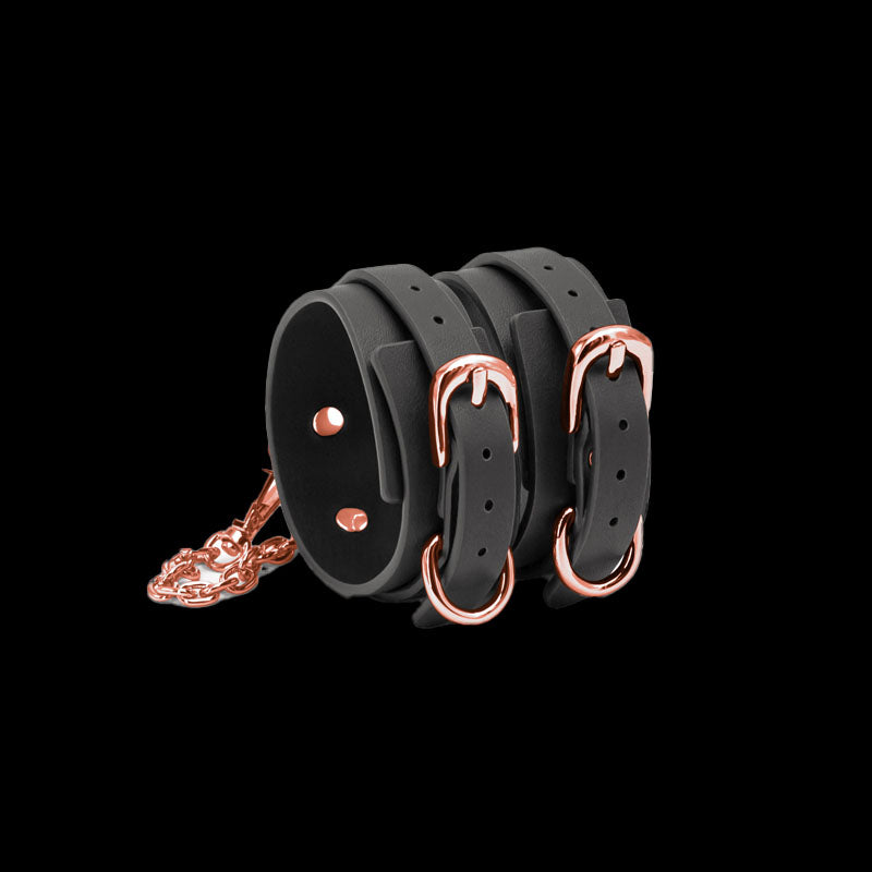 Bondage Couture Ankle Cuffs - Black