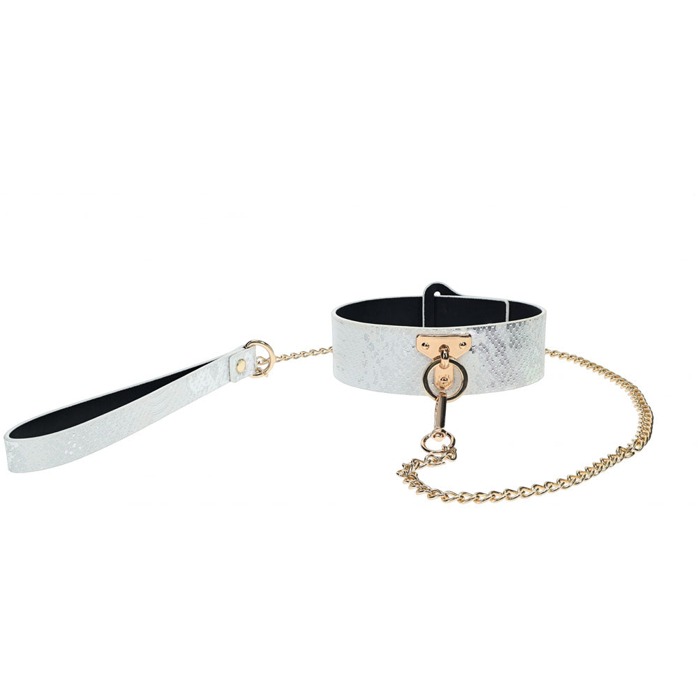 OUCH! Florence Collection - Collar with Leash WHITE