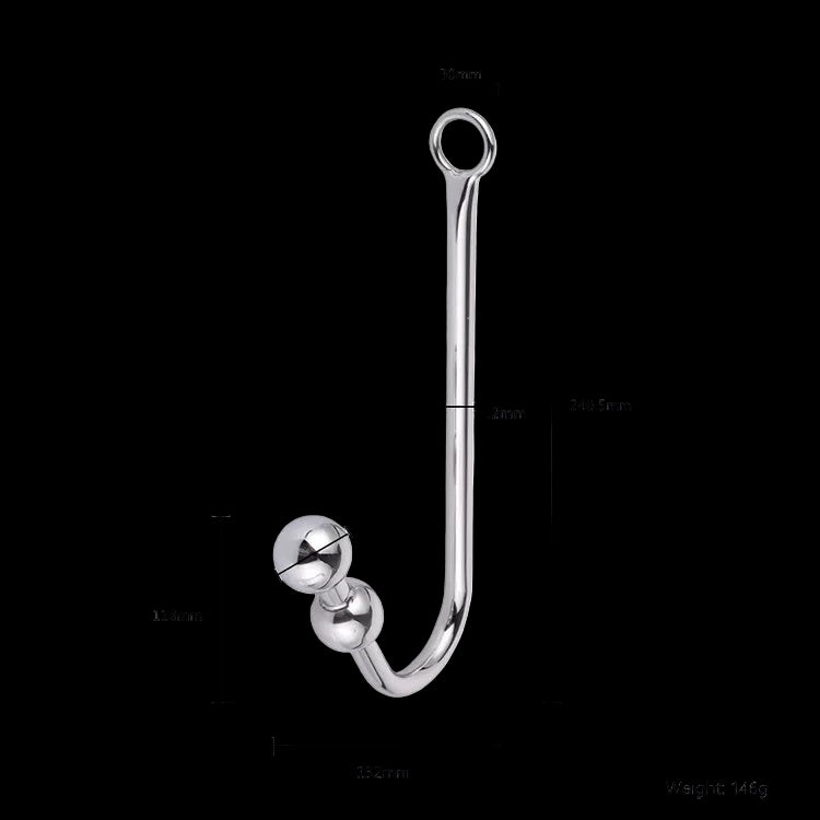STAINLESS STEEL ANAL HOOK - 2 BALL 30mm