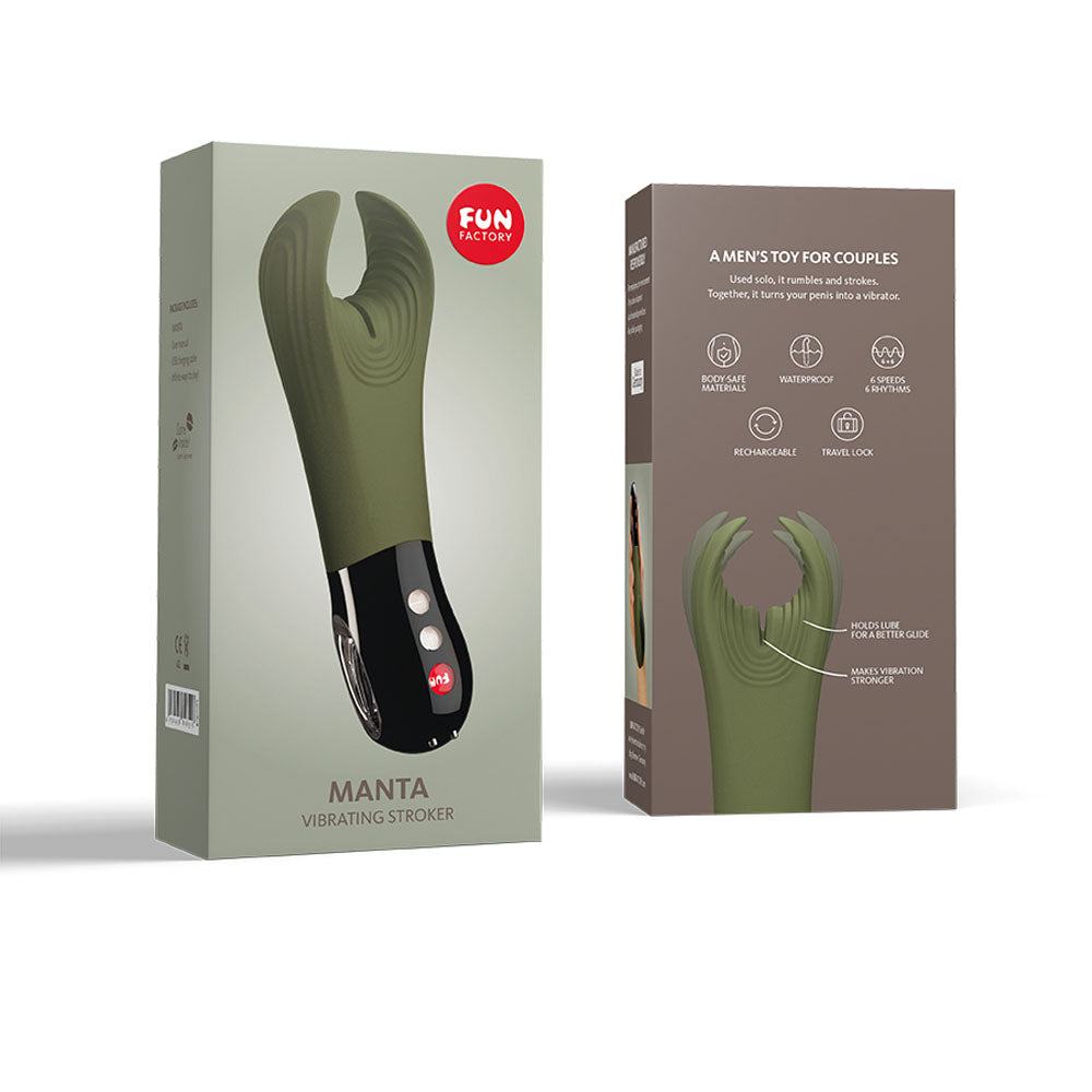 Fun Factory MANTA moss 18 cm USB Rechargeable Mens & Couples Vibrator
