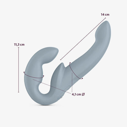 Fun Factory SHARE VIBE PRO - Grey USB Rechargeable Strapless Strap-On