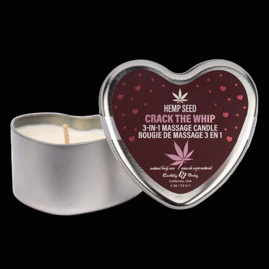 EB Hemp Seed 3 in 1 Massage Heart Candle - Crack The Whip