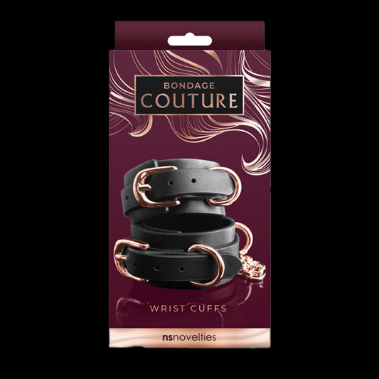 Bondage Couture Wrist Cuffs - Black