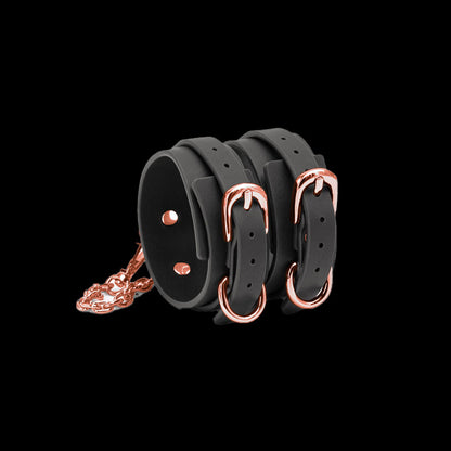 Bondage Couture Ankle Cuffs - Black