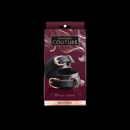 Bondage Couture Ankle Cuffs - Black