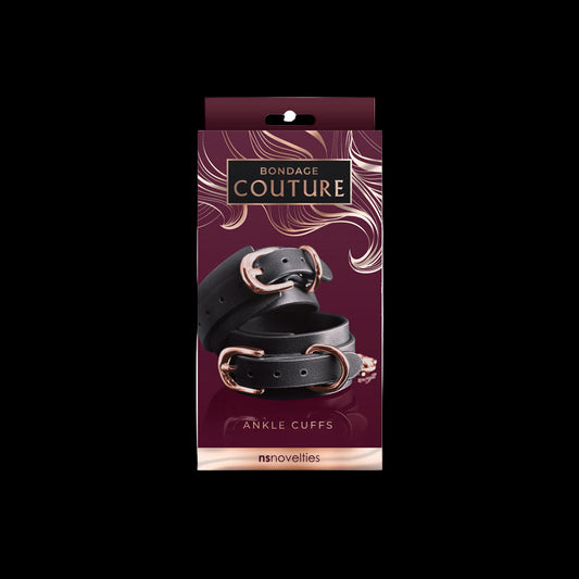 Bondage Couture Ankle Cuffs - Black