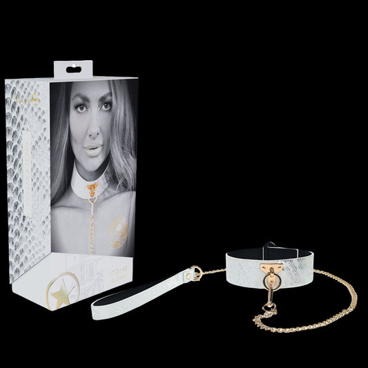 OUCH! Florence Collection - Collar with Leash WHITE