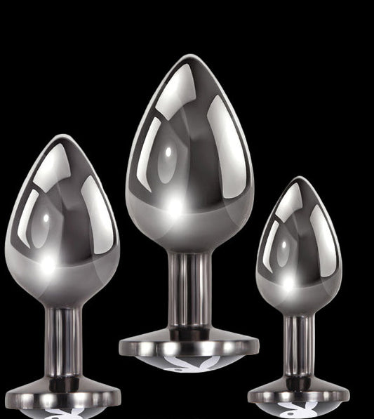 Playboy Pleasure PLEASURE 3 WAYS - Metal Butt Plugs - Set of 3 Sizes