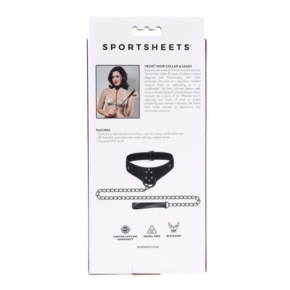 Velvet Noir Collar & Leash -  Restraint & Leash