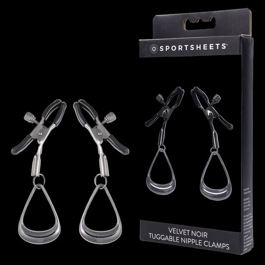 Velvet Noir Tuggable Gunmetal Adjustable Nipple Restraints